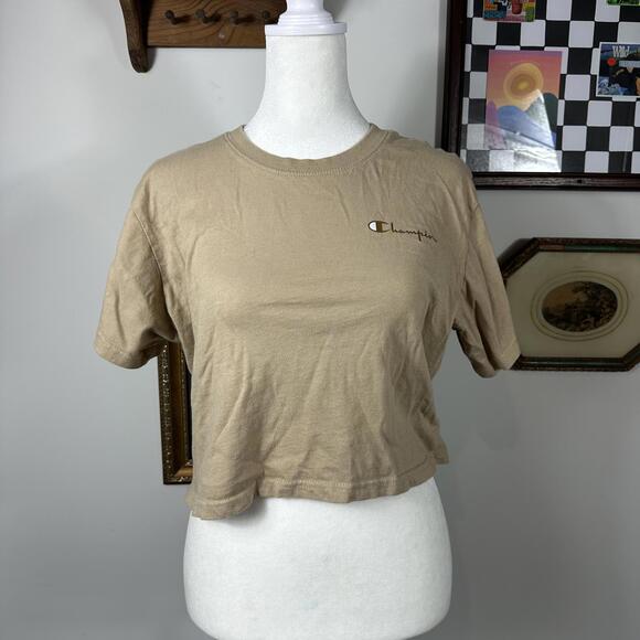 Champion Tan Crop T-Shirt - Womens Medium - Picture 5 of 6